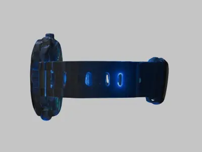 futuristic bioluminescent autonomous wristwatch  Low-poly 3D model