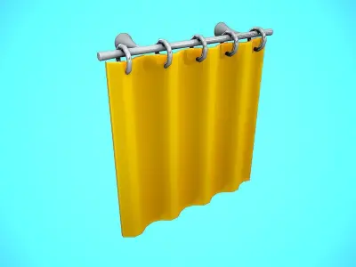 WINDOW CURTAIN DIFFERENT TEXTURES CARTOON STYLIZED Low-poly 3D model