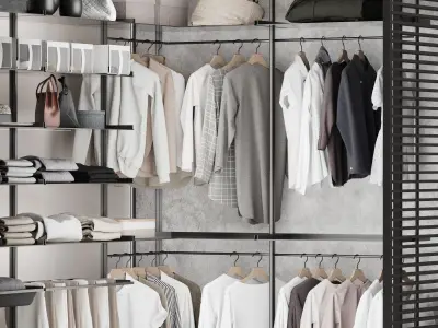 Velaria Sliding partition wardrobe system wardrobe clothes 3D model