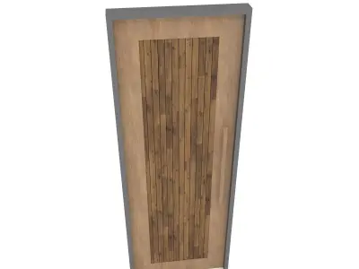 wooden old door  Low-poly 3D model