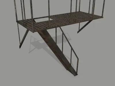 Fire Escape Low-poly 3D model