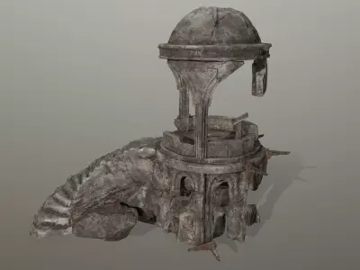 old temple  Low-poly 3D model