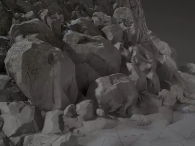 Stone Set rock texture Low-poly 3D model