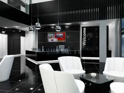 Office Interior Reception 3D model