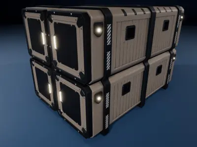 SciFi Cargo Containers Low-poly 3D model