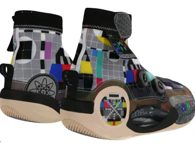 Cyberpunk fashion sneaker 13 Urban Techwear scifi future  3D model