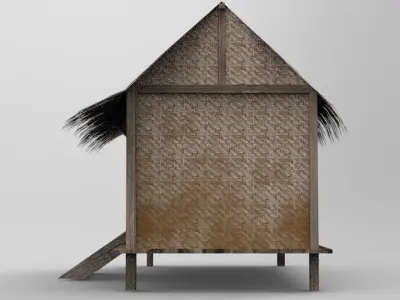 Indonesian Traditional House Low-poly 3D model