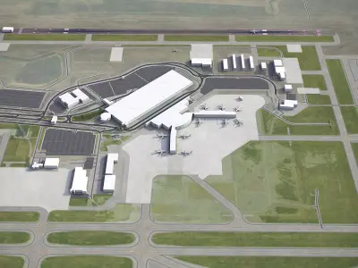 Grand Rapids - Gerald Ford Airport - GRR Low-poly 3D model