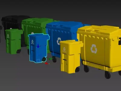 Trash Can and Dumpster 3D model