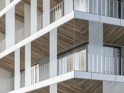 Modern residential building 03 3D model