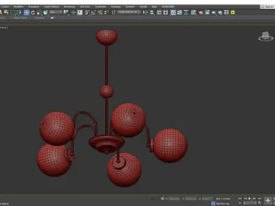 Modern Simplicity Round Milk Glass Hanging Light Low-poly 3D model