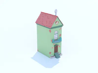 Italian Building number 10 Lowpoly Low-poly 3D model