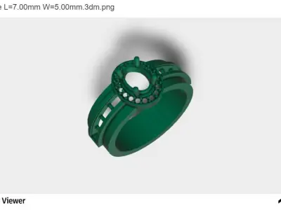 Men Ring with an Oval Cut Center Stone 3D print model