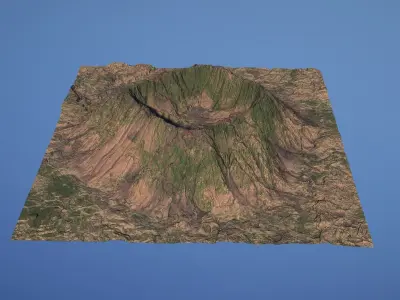 Landscape Environment Volcano Snow 11 Low-poly 3D model