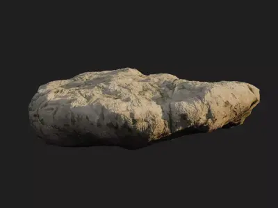 Sculpt stone D Low-poly 3D model
