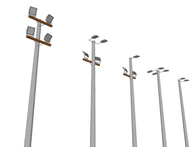 Concrete Lamp Post - Light Pole - Street Light - Group 07 3D model