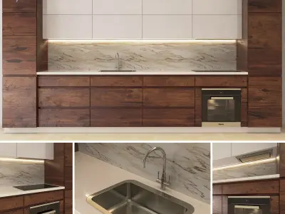 kitchen 5 with cabinets and sink 3D model