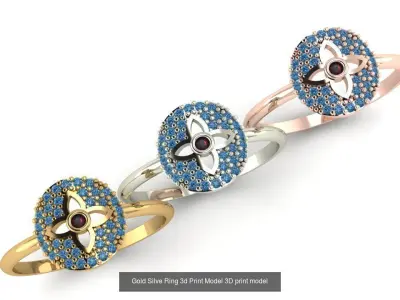 Gold Silver Light Weight Rings 16pcs 3D Model Pack