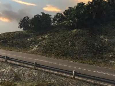 Field uphill highway 3D model