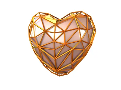 Stylish Heart V4 032 Low-poly 3D model