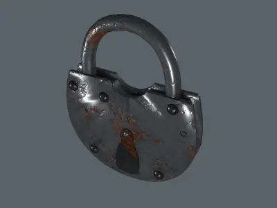 the padlock 3D model metal 3D model