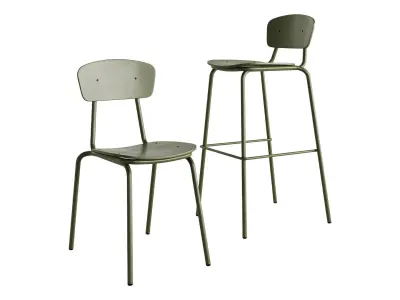 Simple Chair and Bar Stool by Mara 3D model