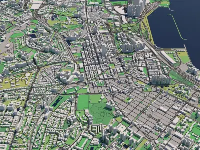 Hong Kong SAR China 30x30km 3D City Map 3D model