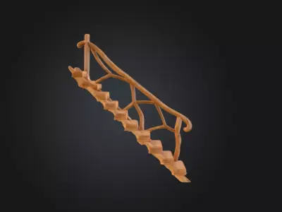 Woodland Stairway Low-poly 3D model