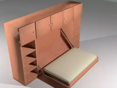 Bed - Murphy Bed 3D model