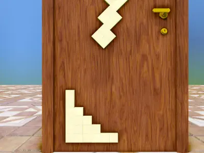 Simple Door Free low-poly 3D model