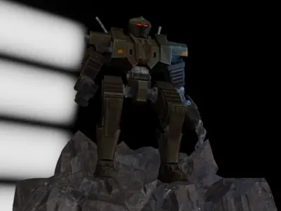 Battle-Scarred War Bot 3D Print - 3MF and STL - Pre-Supported 3D print model