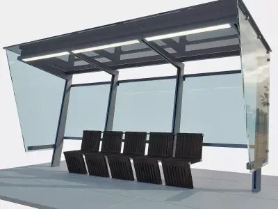 Bus Station 3 3D model purchase