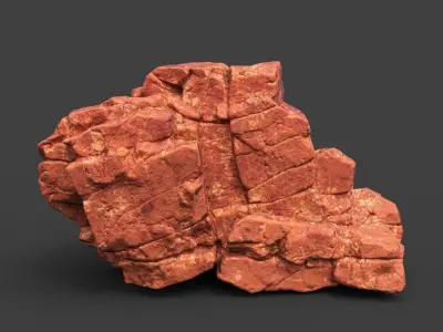 Low poly Sandstone Cracked Rock 220124 Low-poly 3D model