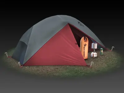 Low Poly Backpacking Gear Collection Low-poly 3D model