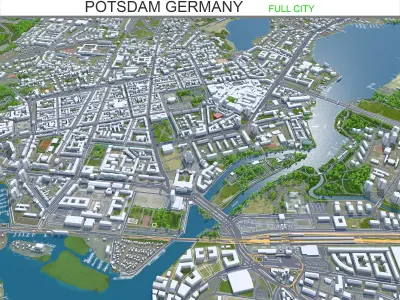 Potsdam City Germany Low-poly 3D model