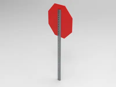 Stop Sign Low-poly 3D model