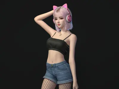 Girl band binding model 3D model