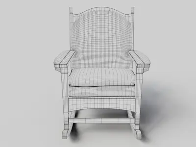 chair coastal slipcover Low-poly 3D model