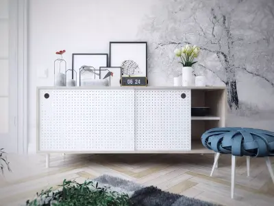 Livingroom living room with chair and sideboard 3D model
