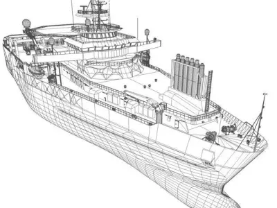 Seismic Survey Vessel 3D model