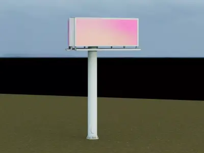 Triangular Billboard structure Low-poly 3D model