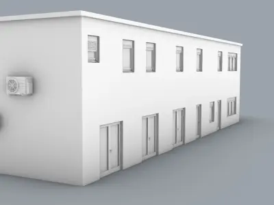 LNG Terminal Administrative Building Low-poly 3D model