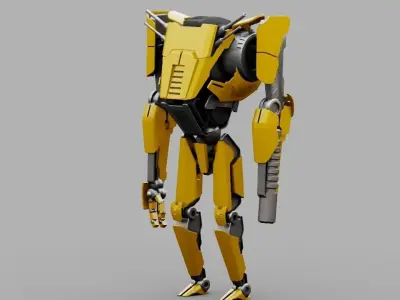 Combat Droid rigged 3D model buy