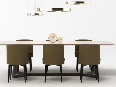 Flexform Dining Set 3D model