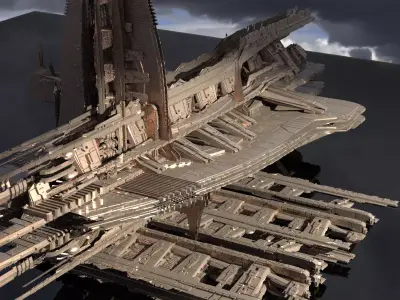 Ithian Ancient Sci fi Docks 3D model