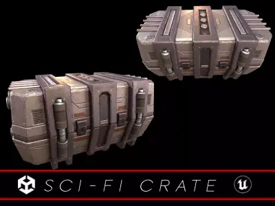 Sci-Fi Crate Low-poly 3D model shop