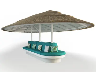 Gazebo With Bench Seat  3D model