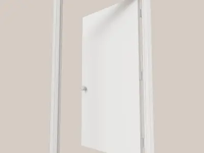 Six Interior Doors with Three Knobs Pack Low-poly 3D model