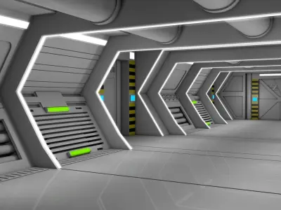 Sci Fi Corridor 3D model 157