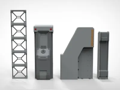 Sci-Fi architecture Elements collection 23 3D model